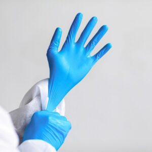 Gants nitrile bleus