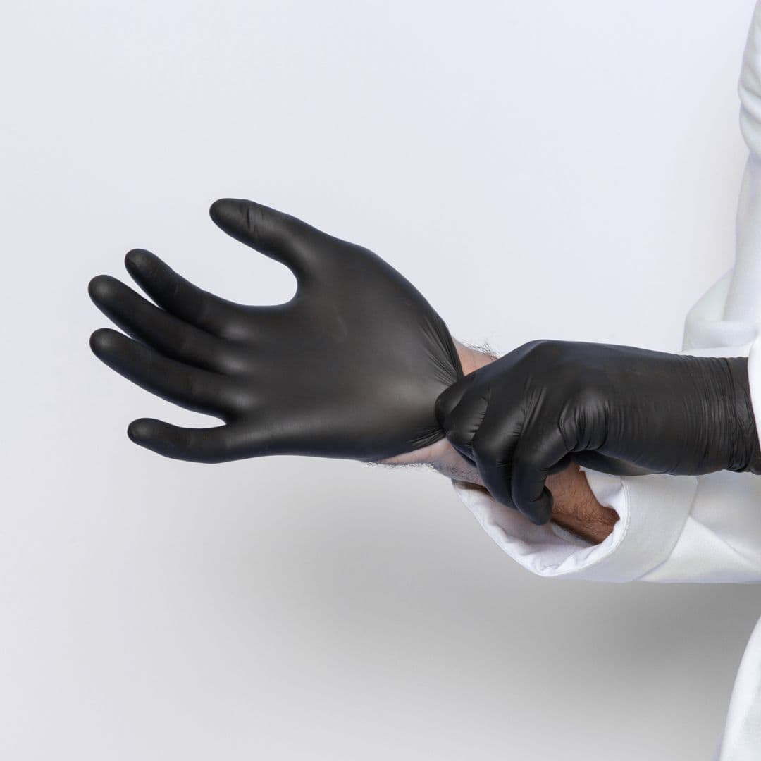 Gants nitrile noirs